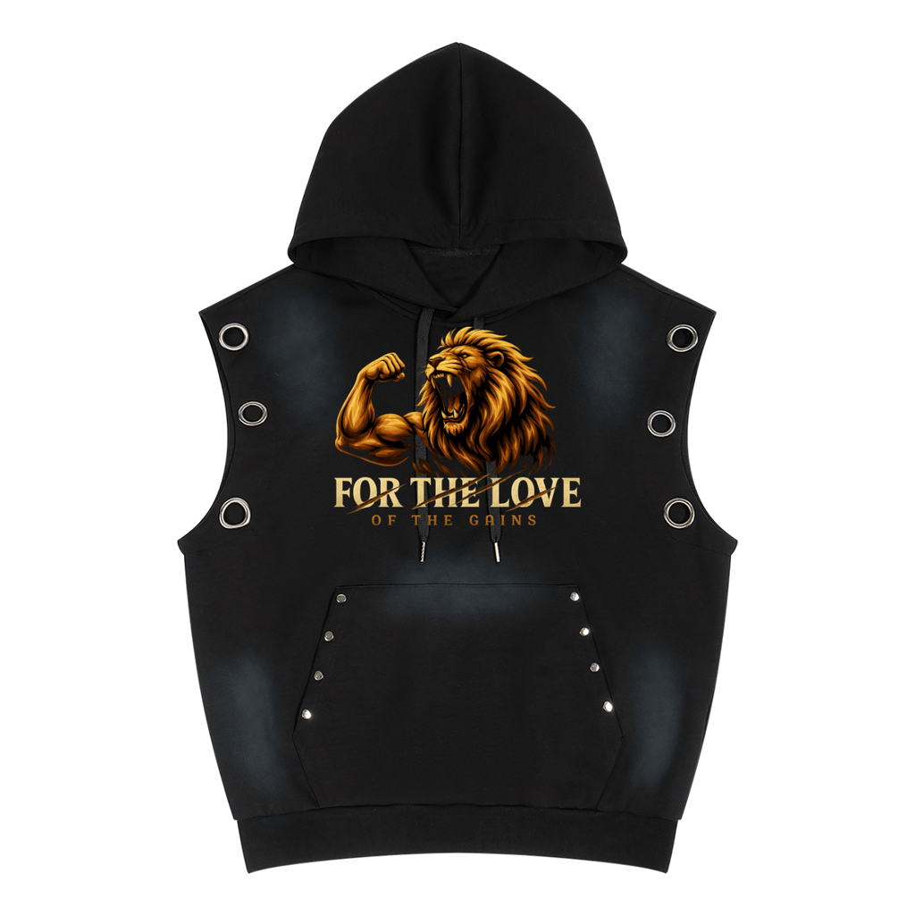 Unisex Vintage Wash Sun Fade Sleeveless Hoodie