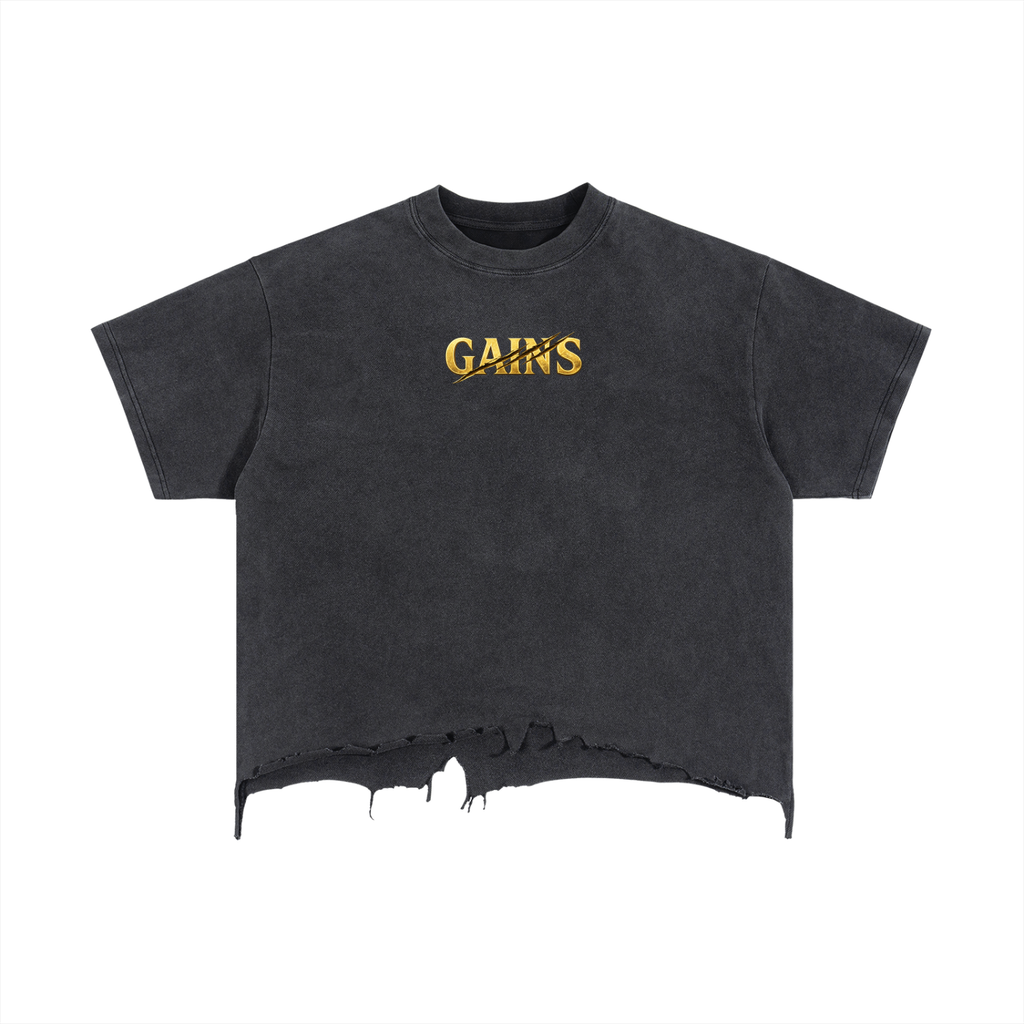Vintage Wash Boxy Distressed Hem T-Shirt